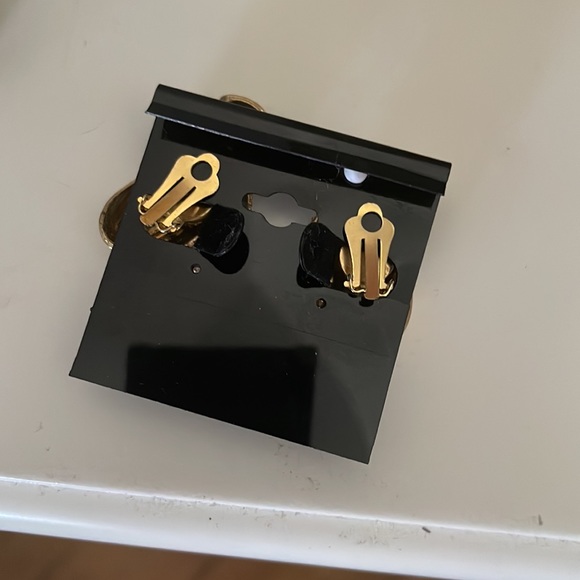 Gold with Rhinestone Earrings - Picture 3 of 8